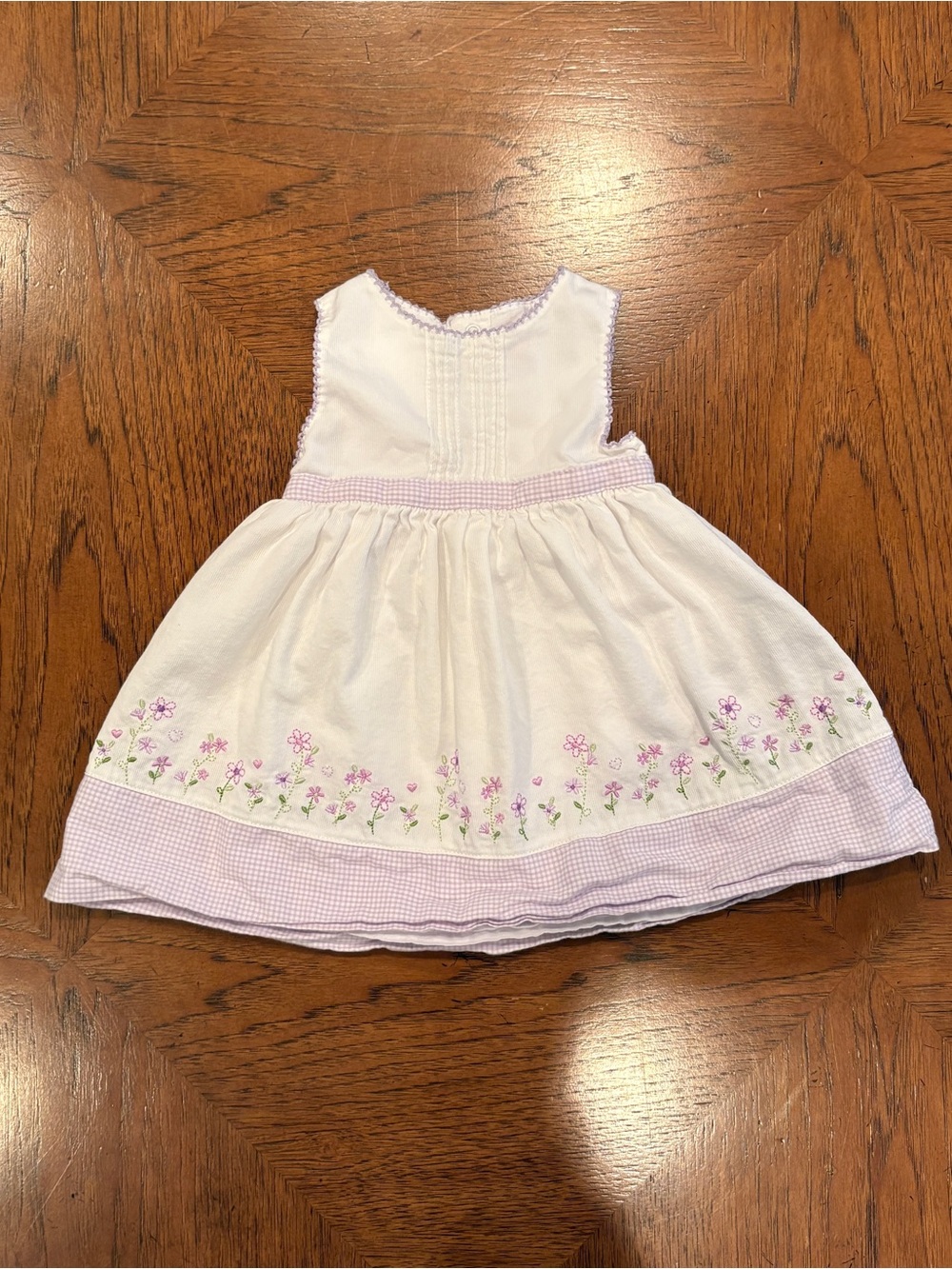 Carter's White and Lavender Floral Gingham Trim Sundress